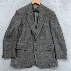 Vintage John Alexander Blazer Mens 38R Wool Tweed 2 Button 90s Preppy‎